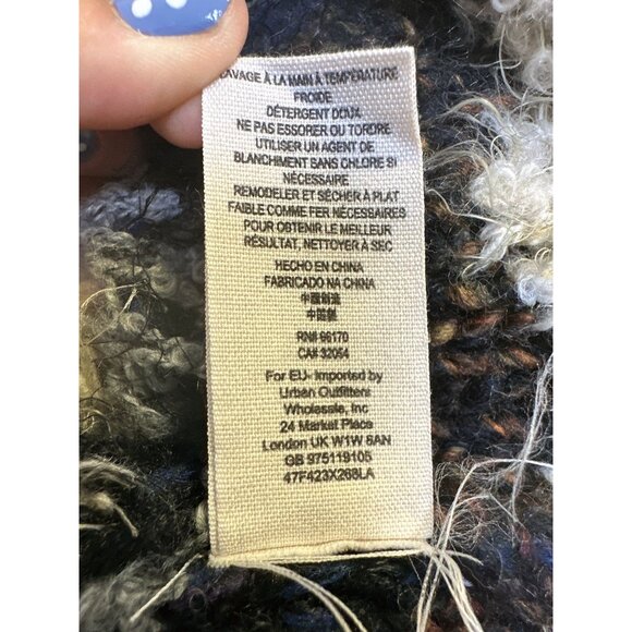 Free People Bohemian Open Front Knit Cardigan w/Patchwork Design Size S - Picture 10 of 11